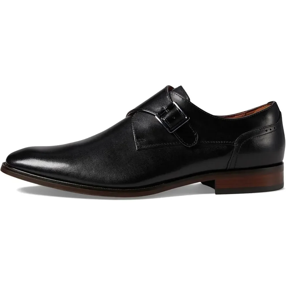 Florsheim Mens Sorrento Monk Strap Dress Shoes US 9.5 Wide Black Leather NIB